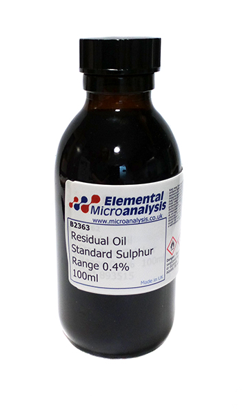 DISCONTINUED

Residual Oil Standard Sulphur Range 0.4%  100ml

Petroleum Distillates N.O.S 3 UN1268